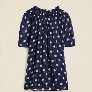 NWT J.Crew Crinkle chiffon smocked top in ombré dot!